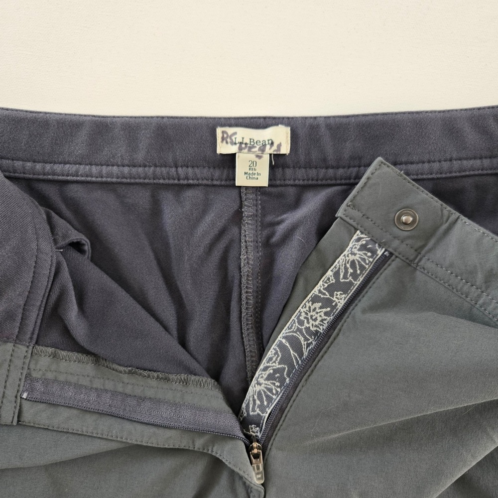 L.L. Bean Perfect Fit Pants Womens 20 Reg Gray Lined Hiking Outdoor 278023 - Picture 3 of 10